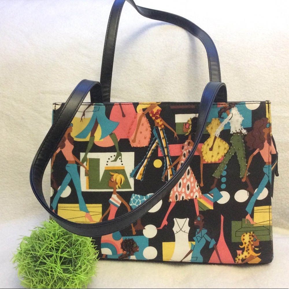 Stylish Nicci textile hard body fashion handbag